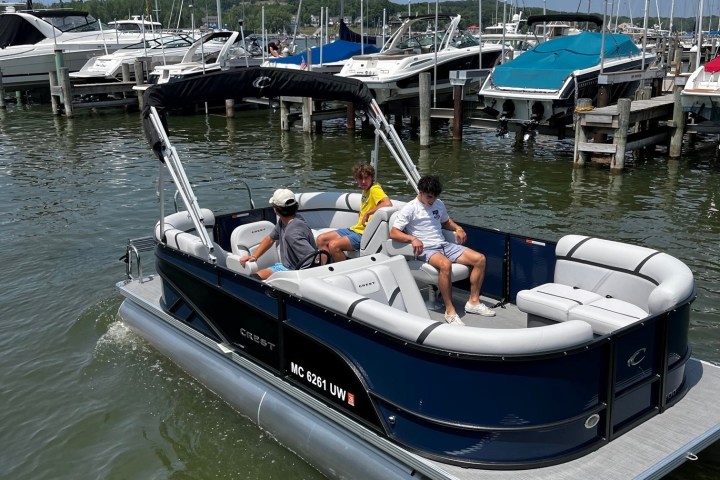 a small boat in a body of water