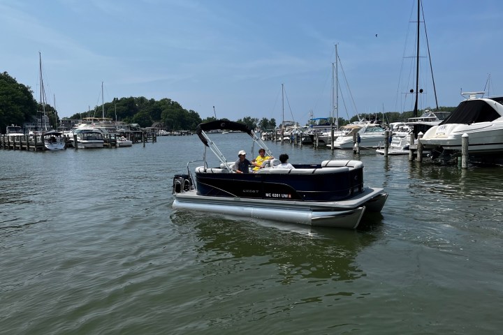 a small boat in a body of water